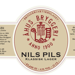 Åhus Bryggeri Nils Pils (Klassisk Lager) 4.5% 24x330ml Bottle
